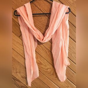 Women's Sheer Peach Rectangular Scarf